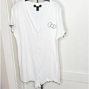 Hello Kitty Pajama Romper White Rhinestone Plus Size 1X Nwot